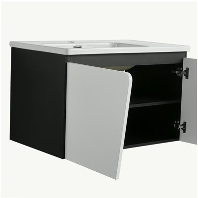 32' Floating Wall-Mounted Bathroom Vanity With Single Sink,& Soft-Close Cabinet Door