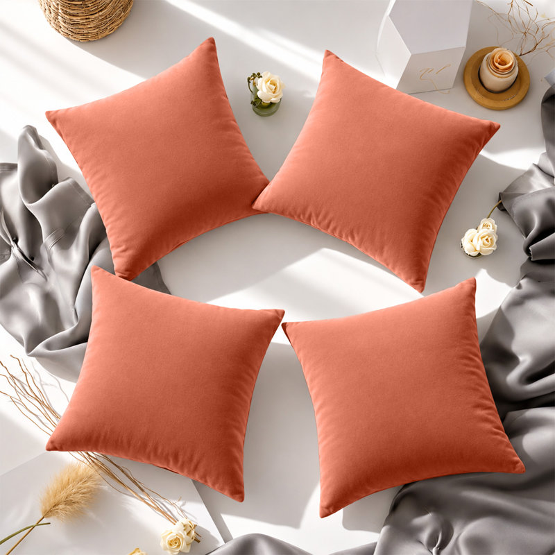 Soft Premium Microfiber Dyed Cushion Cover, RUST