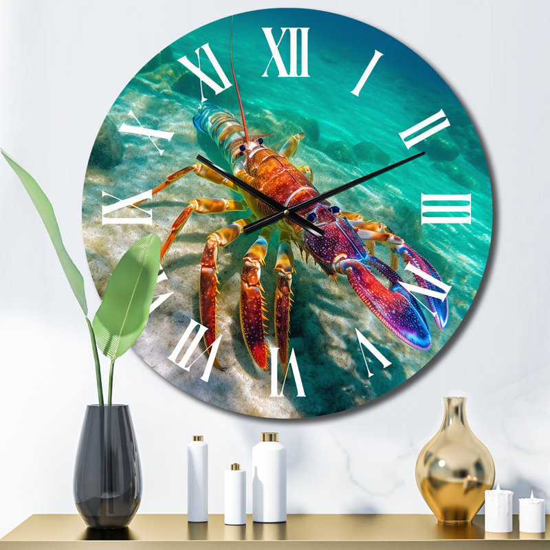 Horloge murale rouge en métal, Moyenne