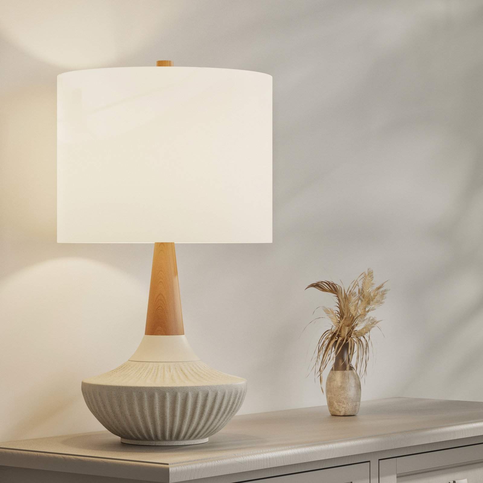 Britt Ceramic Table Lamp, White