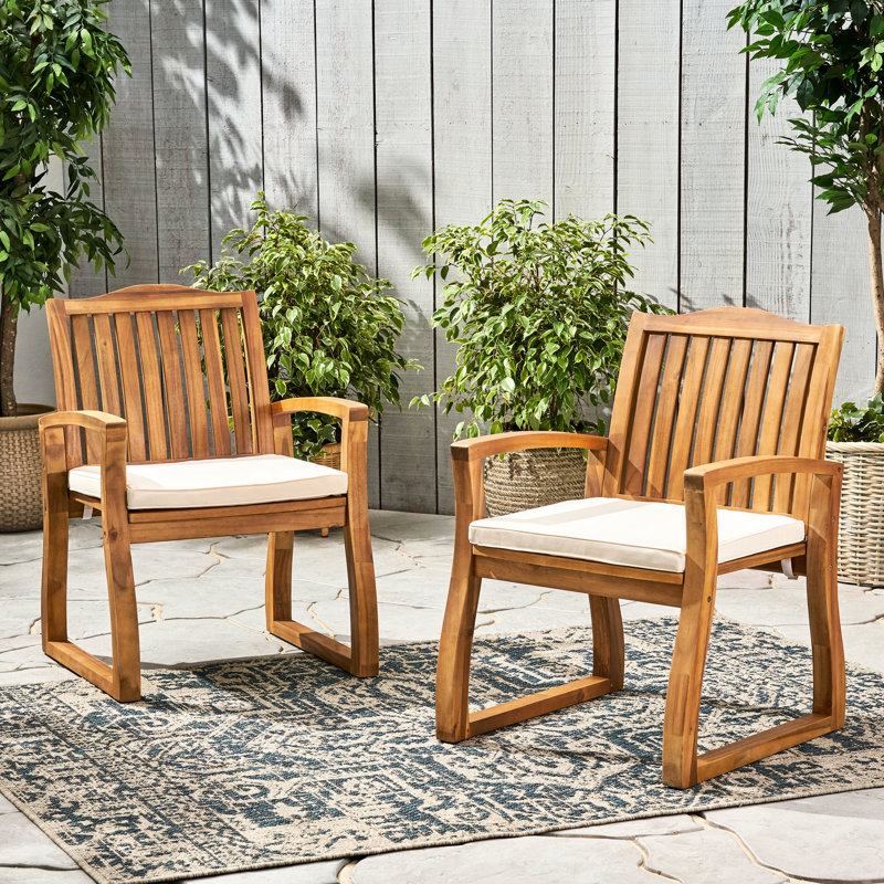 Fauteuil en bois, siège H 18,75 po, siège en bois résistant à la rouille, l 26,75 po x H 35 po