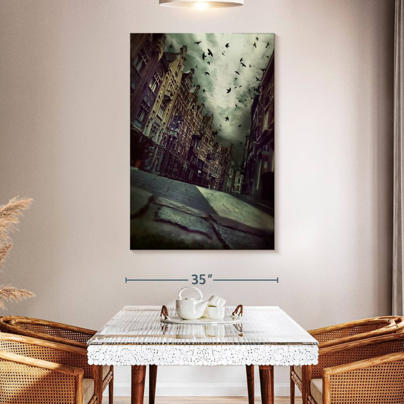 Hitzel Gloomy Street, 51" H x 34" W
