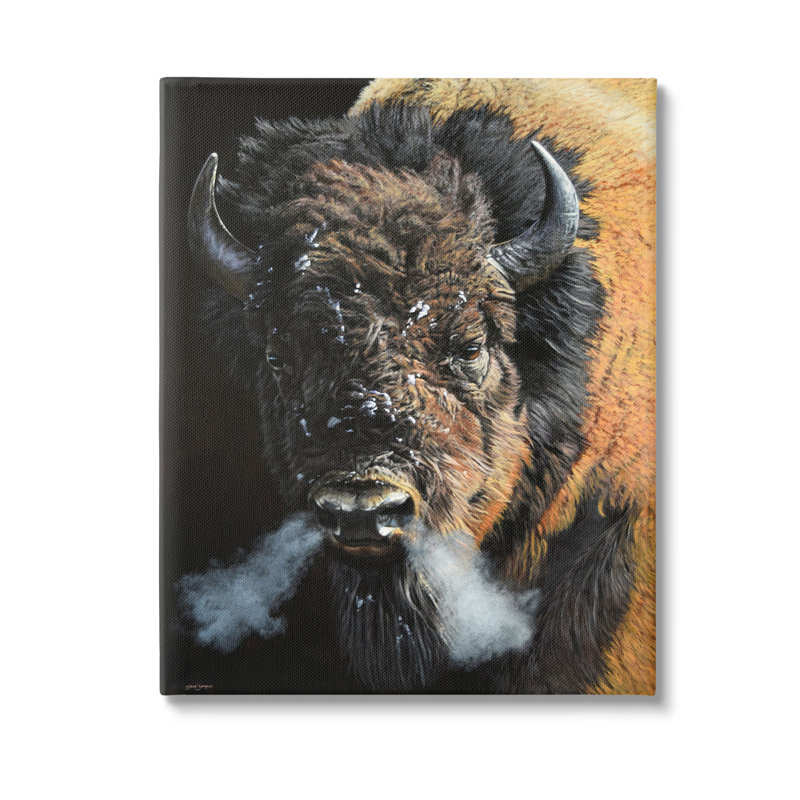 «Bison Breathing Steam Art» par Steve Burgess, H 30 po x l 24 po