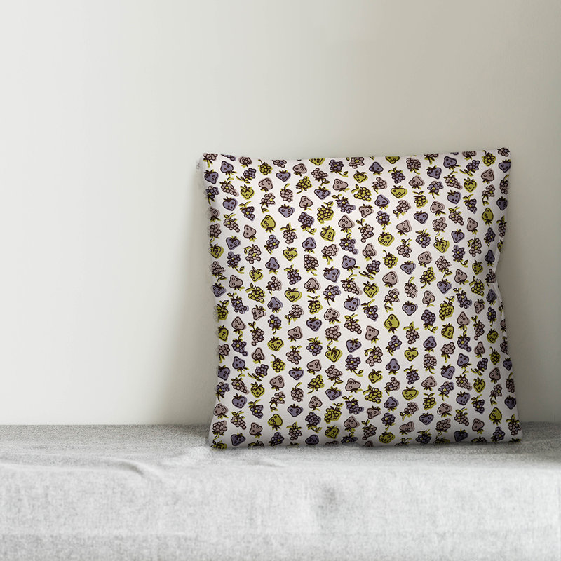  Housse de coussin Fruit, 16 po x 1 po, Mauve