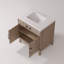 Meuble-lavabo simple 30 po X P 22 po D, avec plateau en quartz blanc-379188071