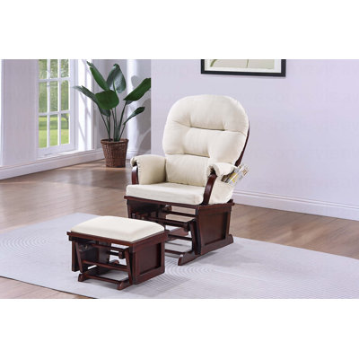 Fauteuil coulissant avec repose-pieds en microfibre beige