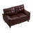 59" Loveseat Modern Design Faux Leather Couch-746938174