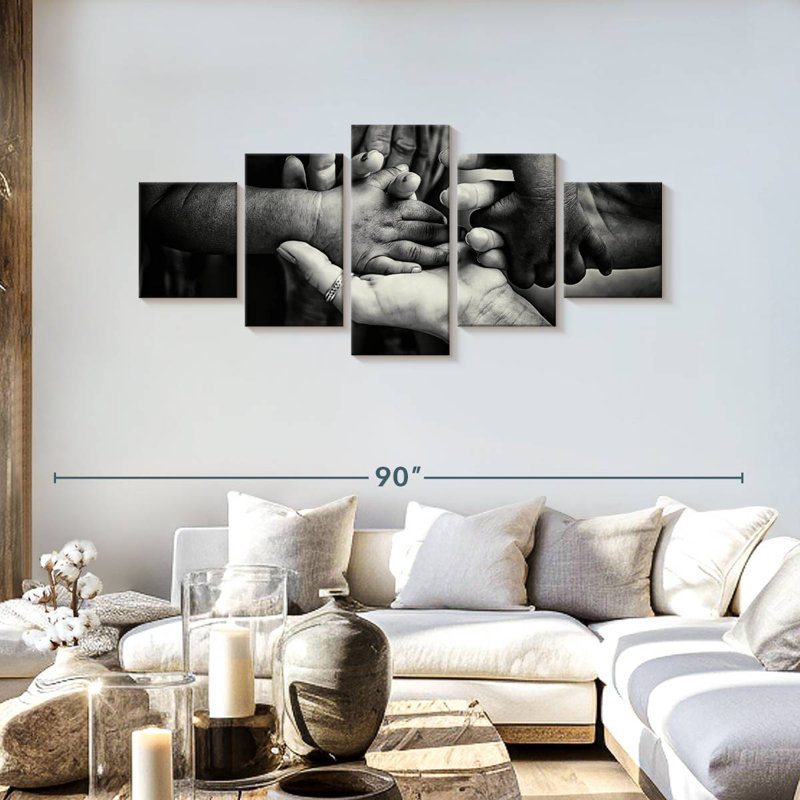 Family Hands BW, 30" H x 68" W