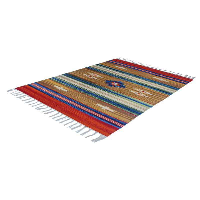 Country Southwestern Cotton Hand Woven Area Rug, Rectangle 60 x 90cm