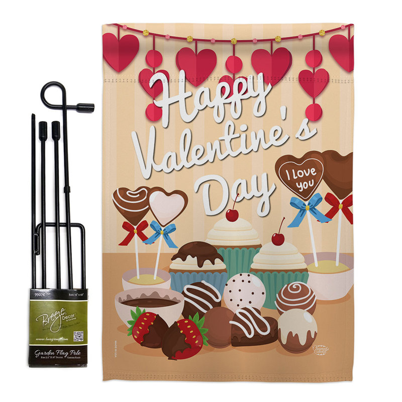 Ensemble de drapeaux en polyester 18 po x 13 po Valentines