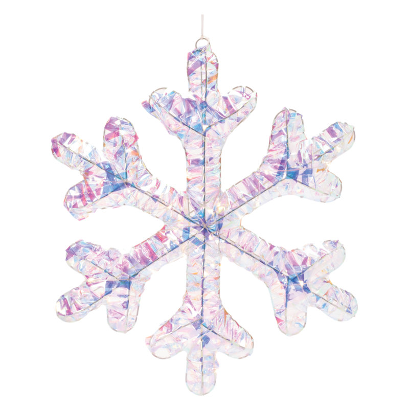 Flocon de neige suspendu irisé à DEL (ensemble de 2)