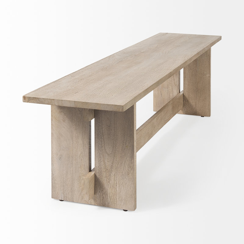 Banc en bois massif Dalina, Brun pâle
