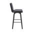 Tabourets de bar pivotants modernes en similicuir gris avec bois noir pour la cuisine