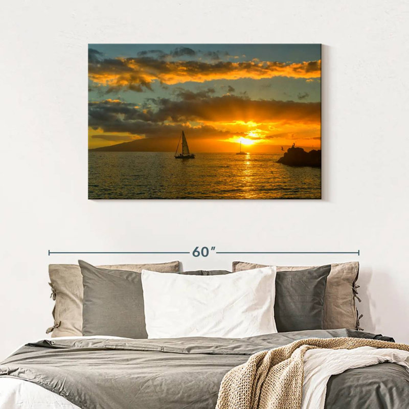Kaanapali Gillard, gens au coucher du soleil, H 30 po x l 45 po