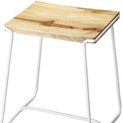 Tabouret de comptoir élégant en bois et en métal bleu