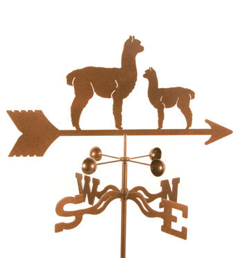 Alpaga et girouette, Fixation de jardin