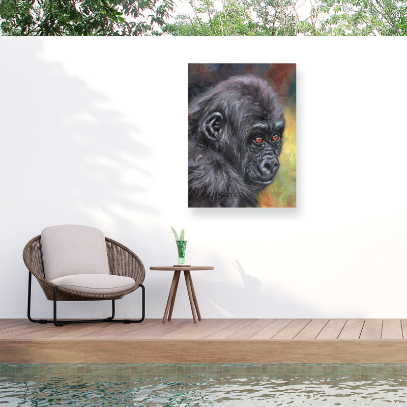 Toile d'extérieur David Stribble BABY GORILLA86, H 14 po x l 19 po