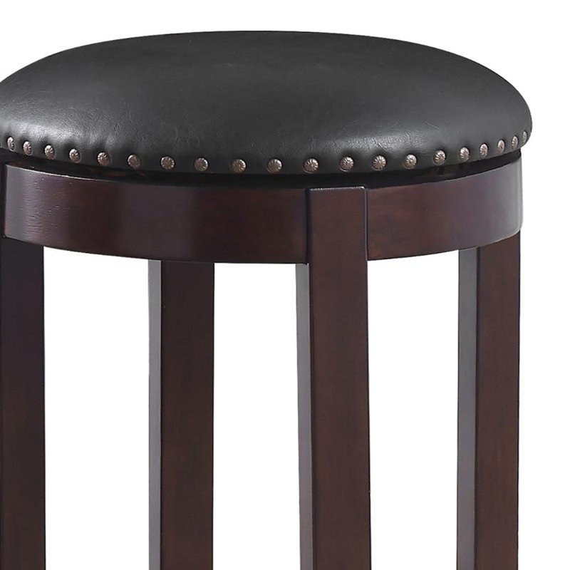 Tabouret pivotant Panmati en brun, Tabouret de bar (hauteur d'assise de 29,5 po)
