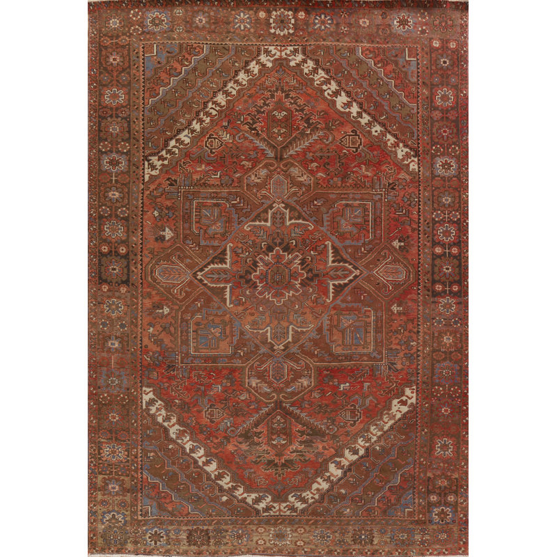 Tapis rouge géométrique 10 x 12