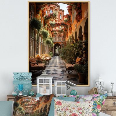 Spanish Architecture Canvas Wall Art, Hacienda Landscape Print - Arabu Spanish Hacienda