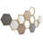 Wood Honeycomb Geometric Brown Wall Decor with Mirrors