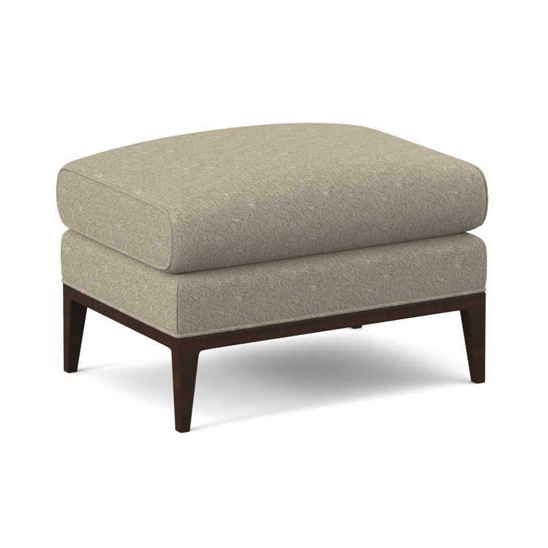 Cooper Ottoman, Venice Linen, American Walnut