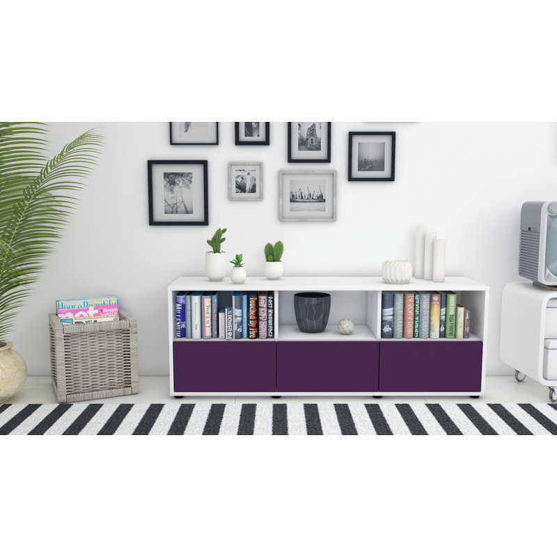 Wunsch TV Stand, Purple / Matte White