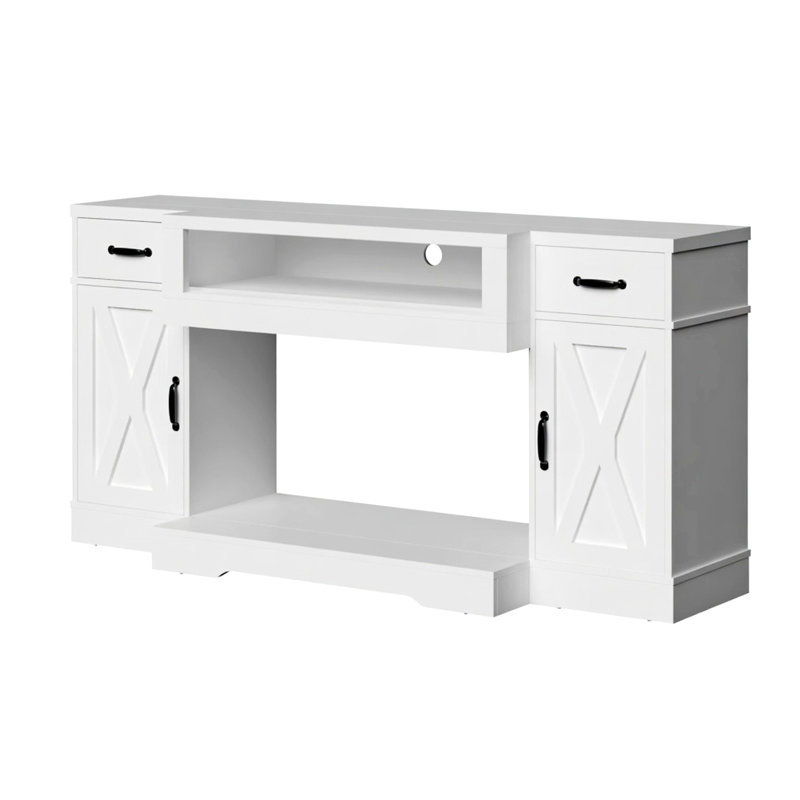 Meuble télé 64,5 po avec tablettes réglables et portes doubles 64,5 po