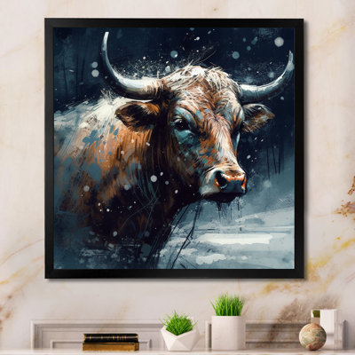 Vache dans la neige II - impression