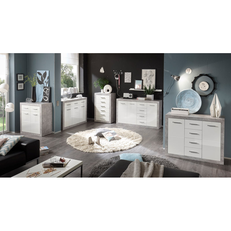 Sideboard Hoye 82 cm, Grey/White