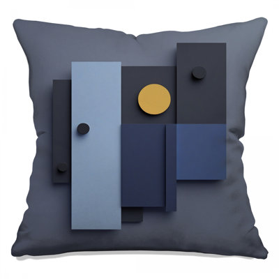 Geometric Shapes Composition Double Sided Throw Pillows
