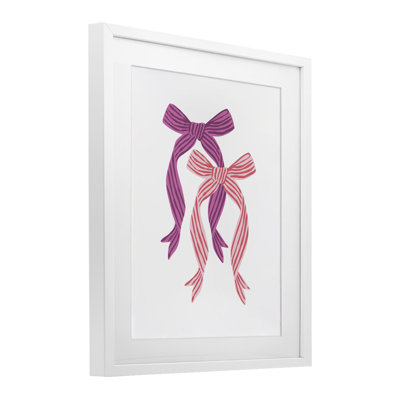 Imprimé sous verre à double nœud magenta et rouge, design par Krissy Mast