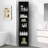 Multi-Functional Corner Cabinet Tall Bathroom Storage Cabinet With Two Doors, Adjustable Shelves, And Open Shelf In Black-255421301