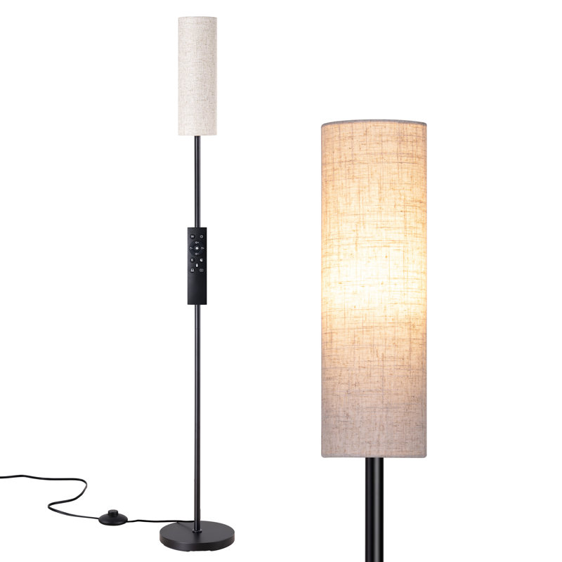 Smathering 65'' Traditional Floor Lamp with Remote Control and Bulb Included, Black