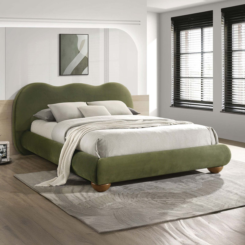 Mobilier de chambre à coucher 1pc, Vert olive, Grand lit