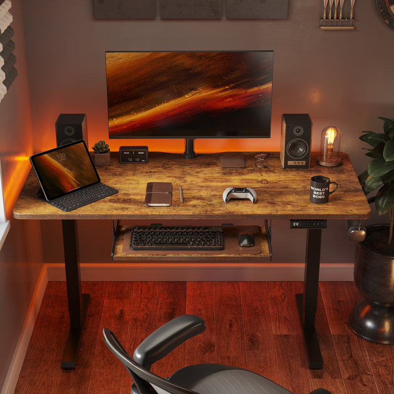 Iya Adjustable Metal Base Standing Desk, 46'' H x 48'' W x 24'' D