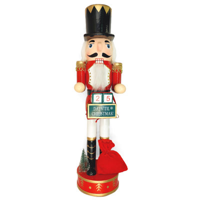 Christmas Nutcracker with a Hat.  Classic Wooden Festive Decoration F07M14-44-N01830B