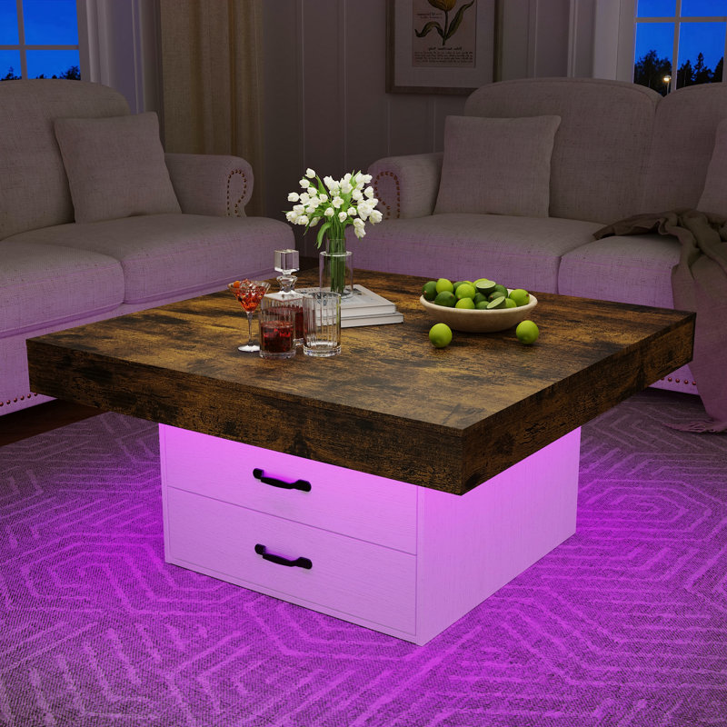 Coffee Table, White, Walnut