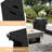 Outdoor Rectangular Steel Fire Pit Table With Hidden Fuel Tank-1387297422