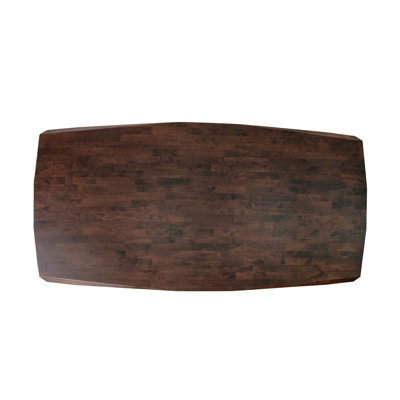 Rozella 82.7"W Solid Wood Dining Table with Faceted Pedestal Base