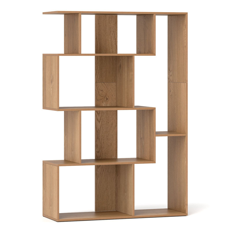 Open-Back Geometric Bookshelf Home 6-Cube Large Bookcase, Yellow