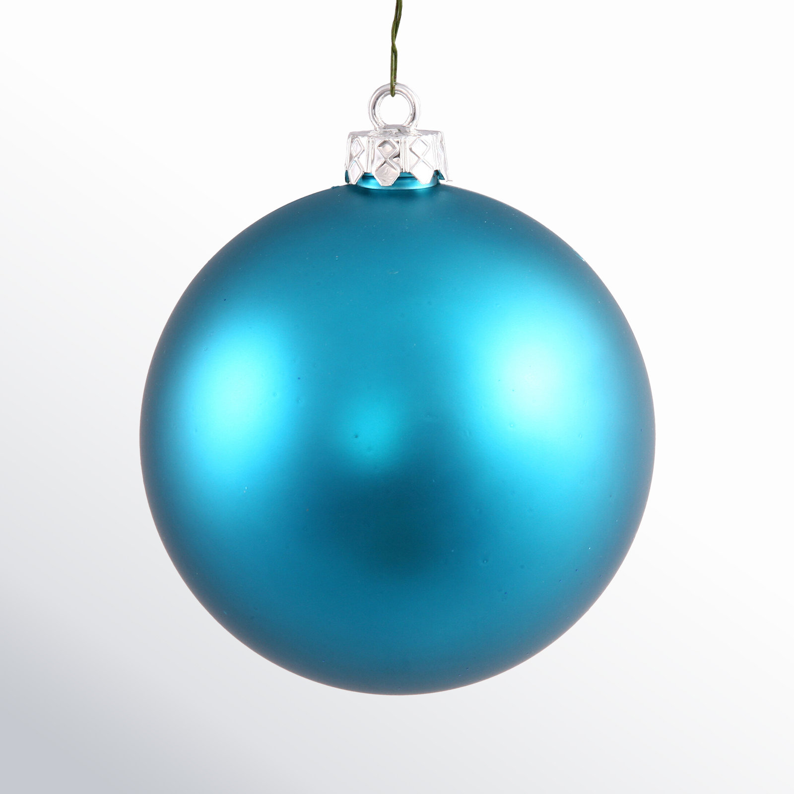 The Holiday Aisle® 3" Shatterproof Bauble, Turquoise, 3" H x 3" W x 3" D
