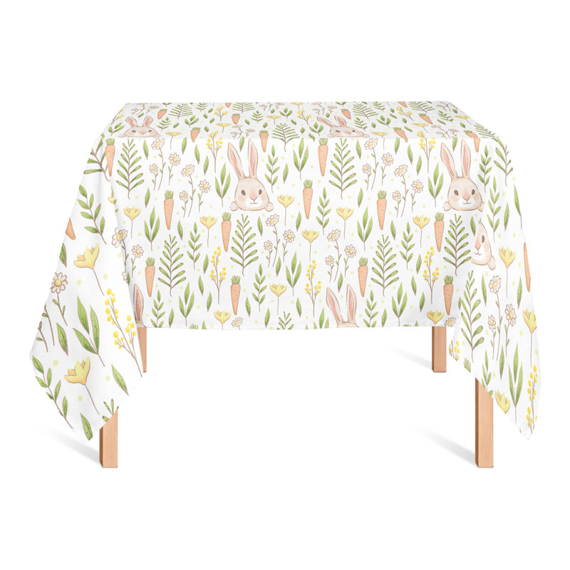 Bunny And Carrot Pattern Tablecloth