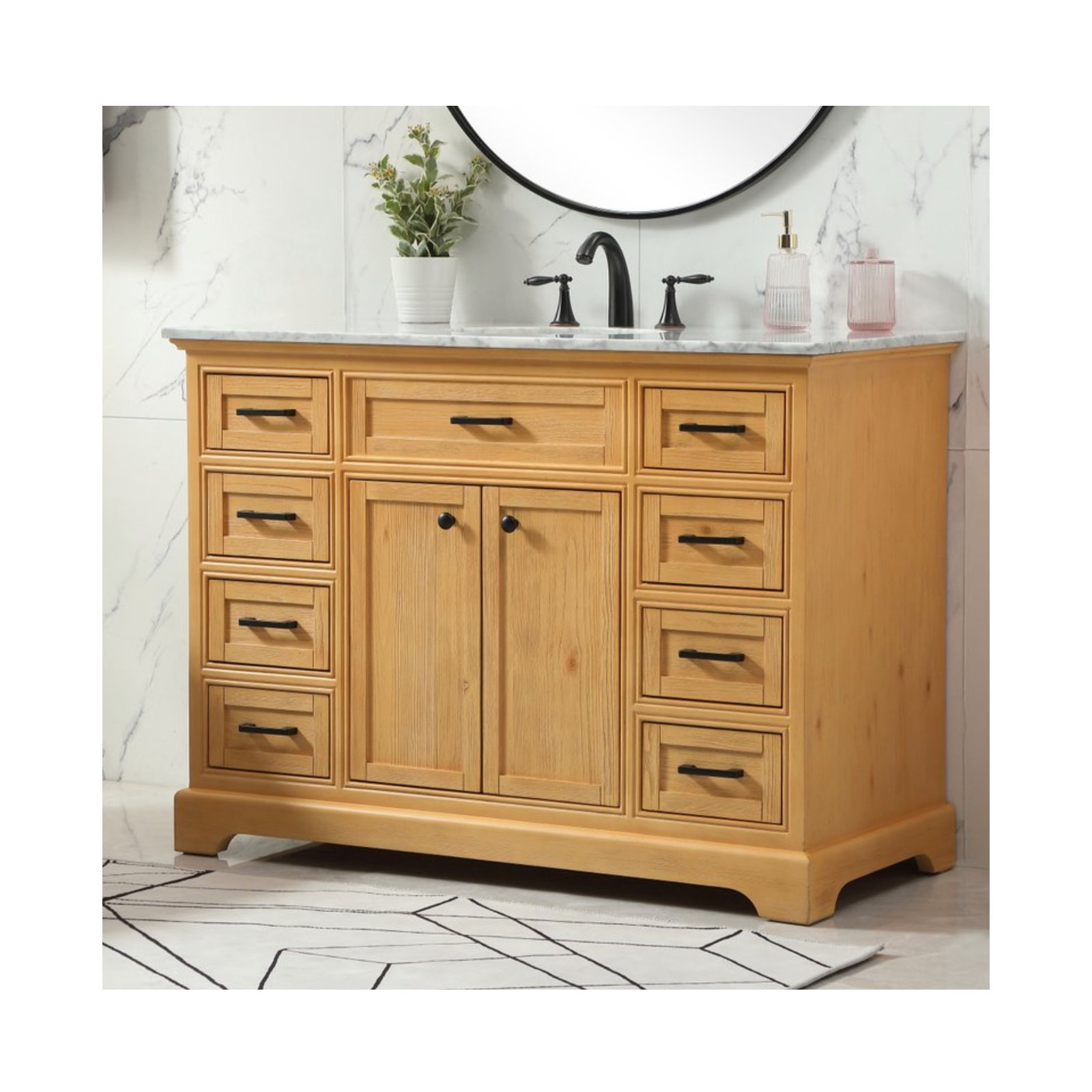 Hermes 48'' Single Bathroom Vanity, Natural Wood