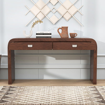 Wooden Console Table with 2 Large Drawers