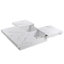 Table basse carrée en placage de marbre avec plateau coulissant et rangement blanc 39,4 po-2100692405