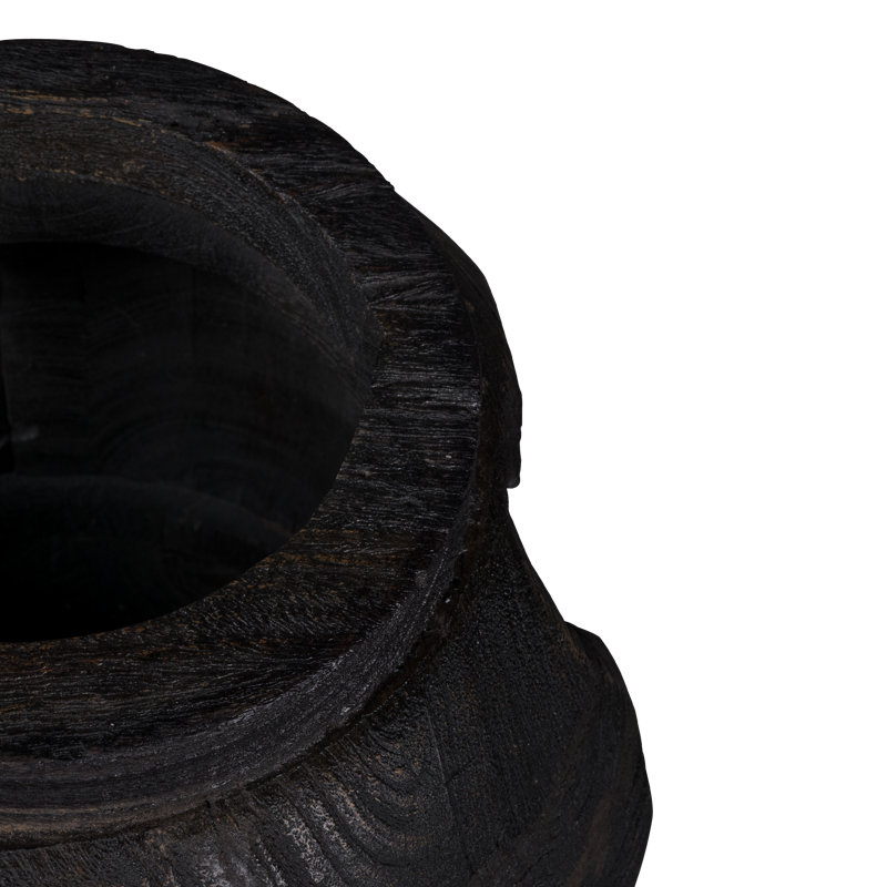 Vesuvius I (Short) ~ Ebonized Decorative Vase of 100% reclaimed wood