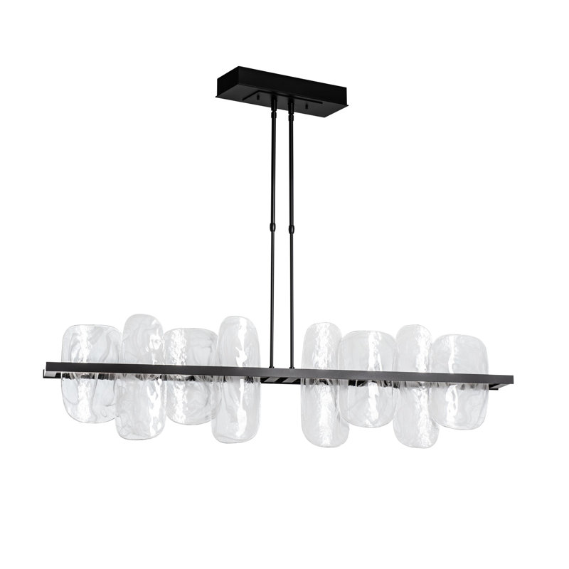 Vitre 1 - Light Kitchen Island Linear LED Pendant, Black