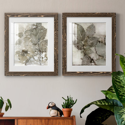Birch Leaves I - ensemble de 2 reproductions d'art sur papier