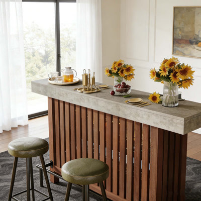 Table de bar Modern Home avec tablettes à 2 niveaux et repose-pieds